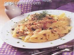 Ton Bal�kl� Krem Soslu Penne  tarif tarifi